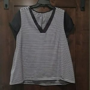 Lane Bryant Black and White striped top